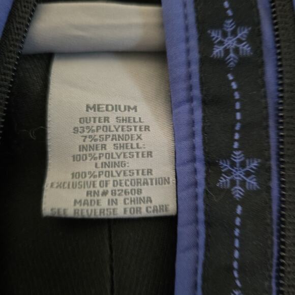 Free Country FULL ZIP fleece Lined Jacket Woman's Medium Purple and Black - Picture 2 of 10
